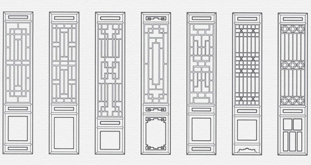 康乐常用中式仿古花窗图案隔断设计图